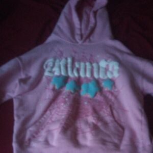 Pink Hoodie with Blue Stars